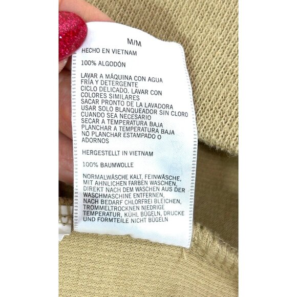 Nautica Men's Sweater Vtg Tan M  2-Button Cotton Shawl Collar Logo Long Sleeve - Picture 8 of 16